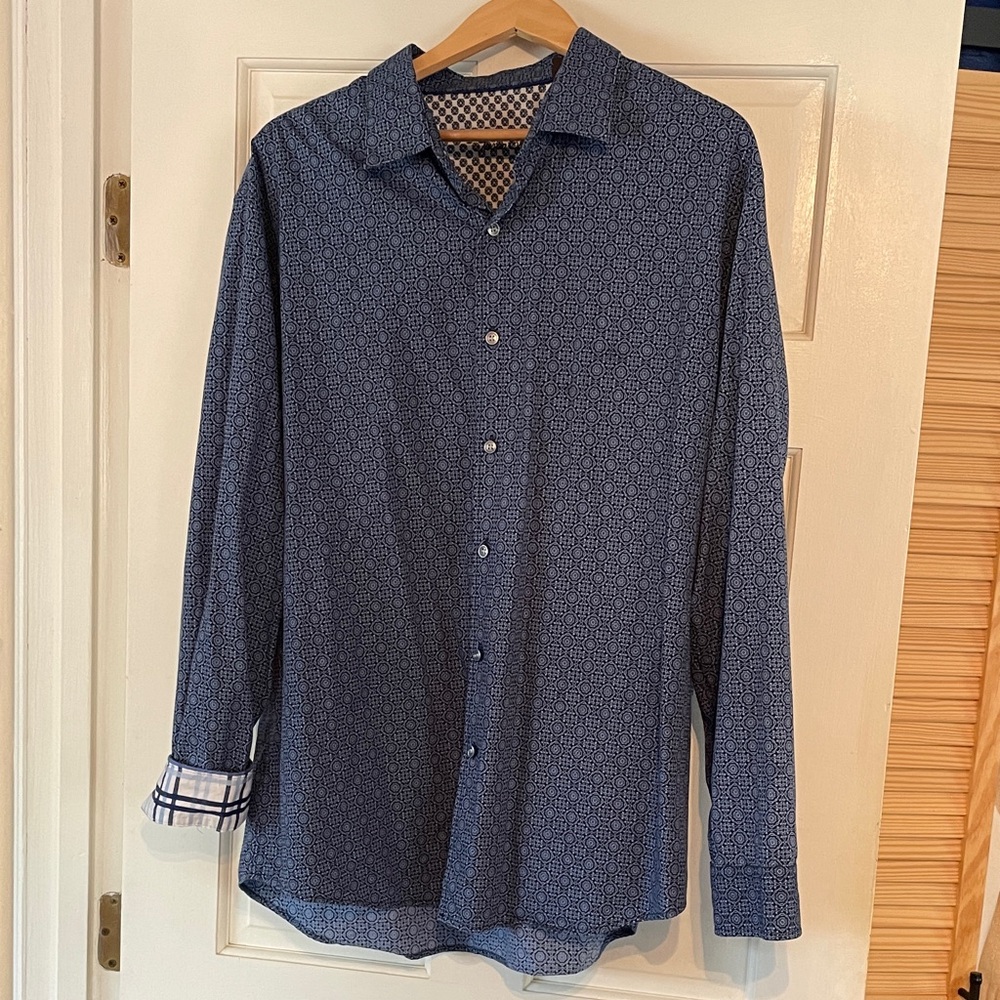 Tasso Elba men’s long sleeve patterned button down